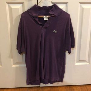 Lacoste Mens Polo Size 4 Purple 100% Cotton Pique Knit Polo